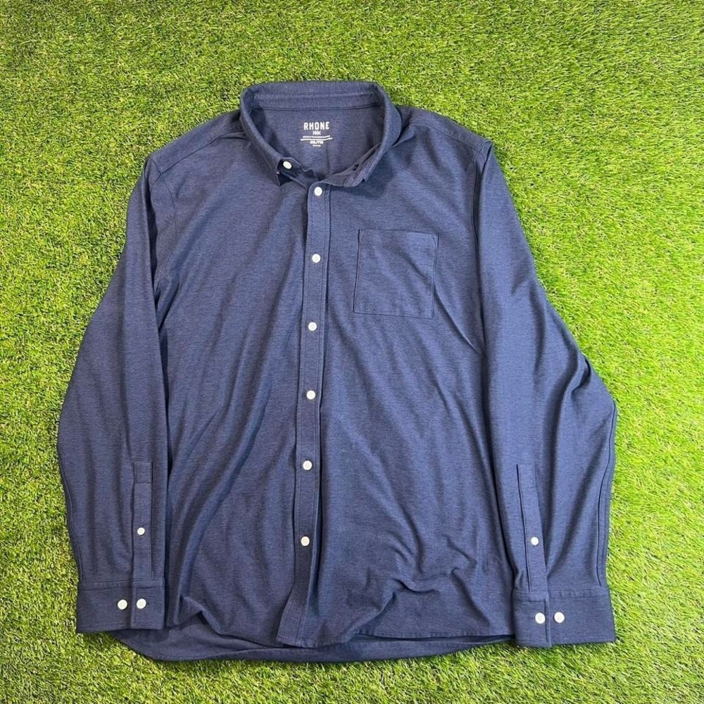 Rhone Men's commuter performance stretchy long sleeve Navy XXL